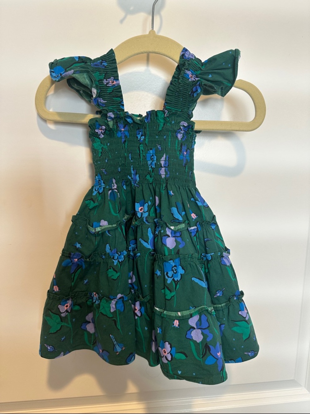 Hill House - Baby Ellie Nap Dress in Green Floral
